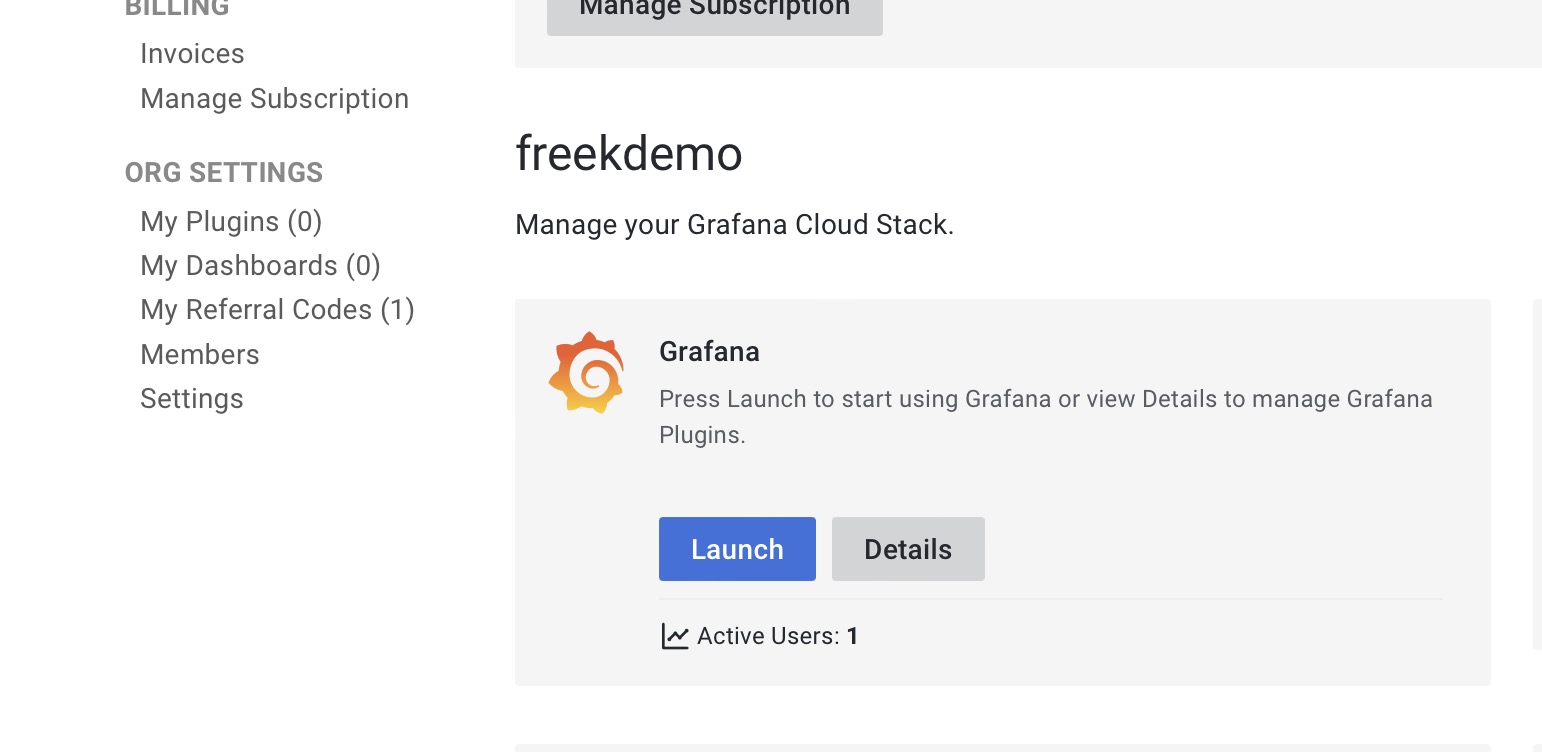 Grafana.com dashboard